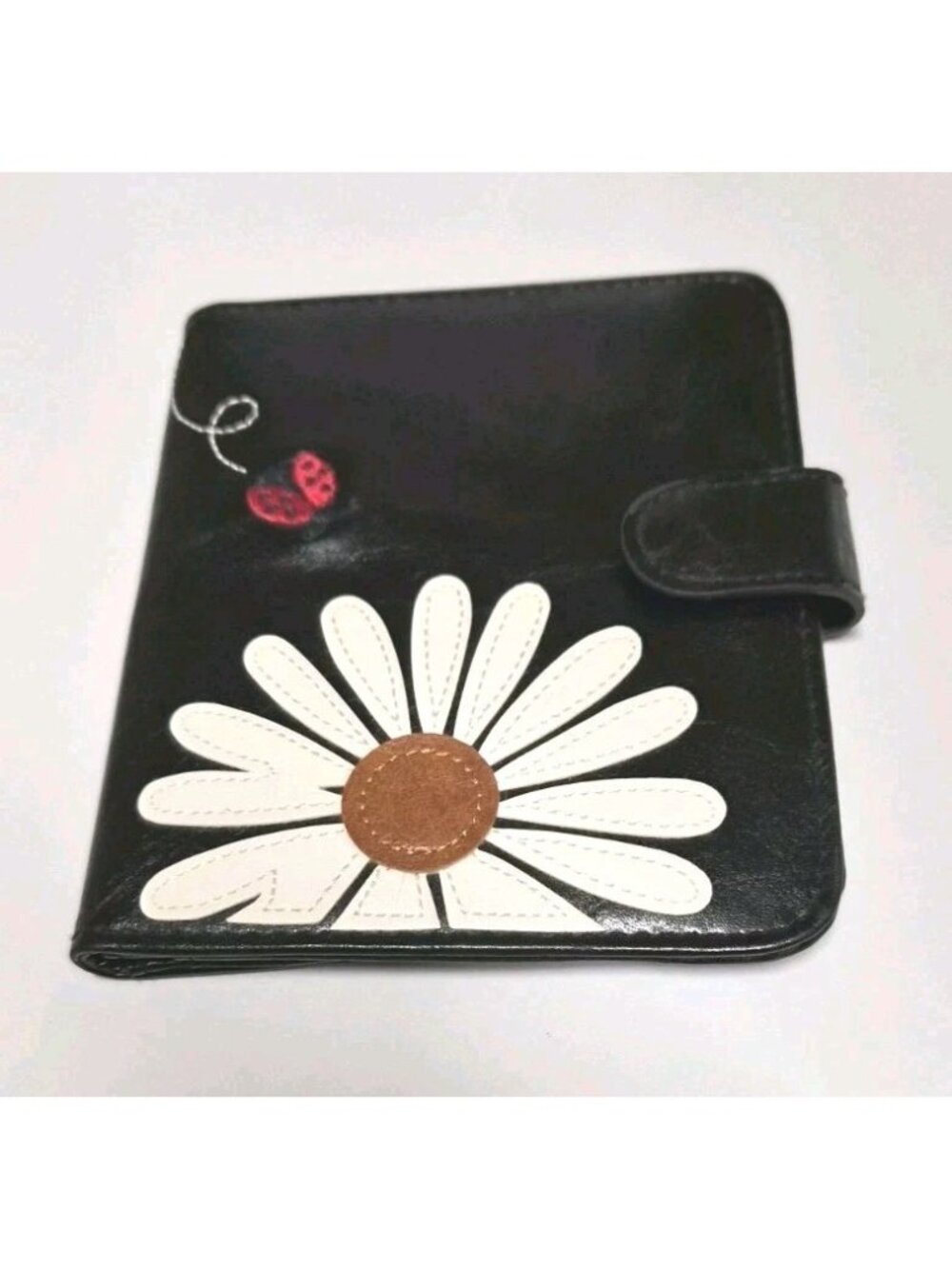 Lavishy Black Travel Wallet ladybugs Daisy Flowers Hippy Love Flower